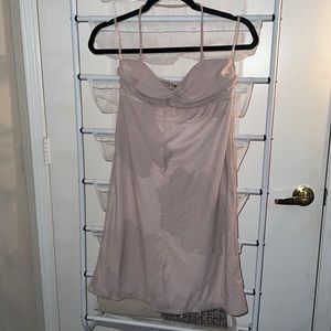 Pale Pink Floral Halter / Strapless Dress